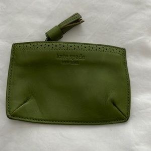 Kate Spade coin card purse green with tassel